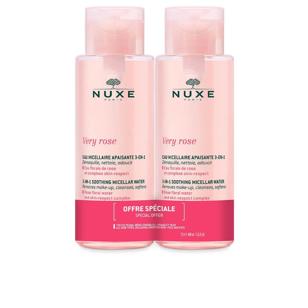 Nuxe Very Rose Agua Micelar Calmante 3-en-1 Duplo 2x400ml