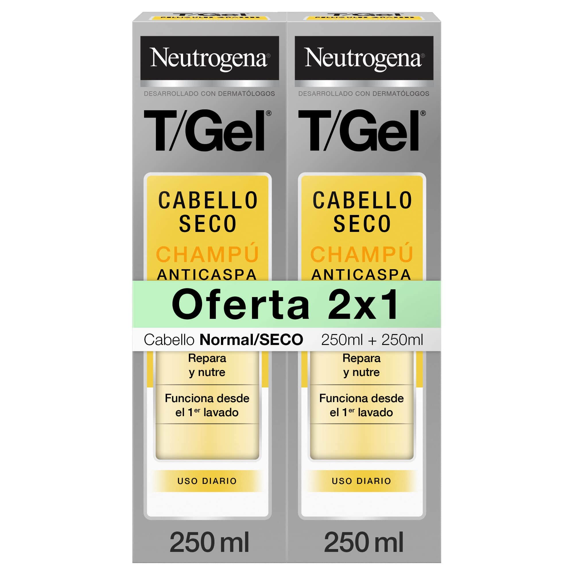 Neutrogena T/Gel Champú Anticaspa Repara y Nutre 2x250ml